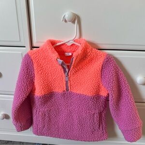 GAP Kids Pink and Orange Fleece Pullover 2Y